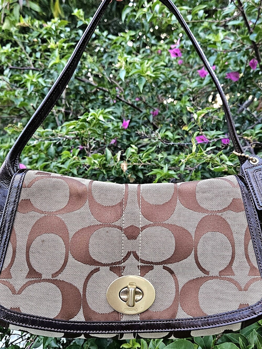 Coach Ergo Signature Flap Shoulder Bag 11602 Chocolate Brown Y2K